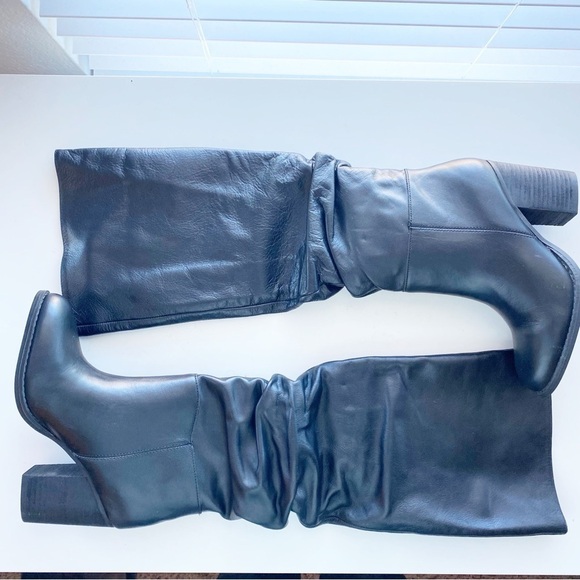 STEVE MADDEN Lux Leather Slouchy Tall Heeled Boots NEW - Picture 3 of 8